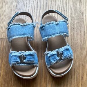 Salvatore Ferragamo Girl Denim Bow Summer Sandals Shoes Size 32 1